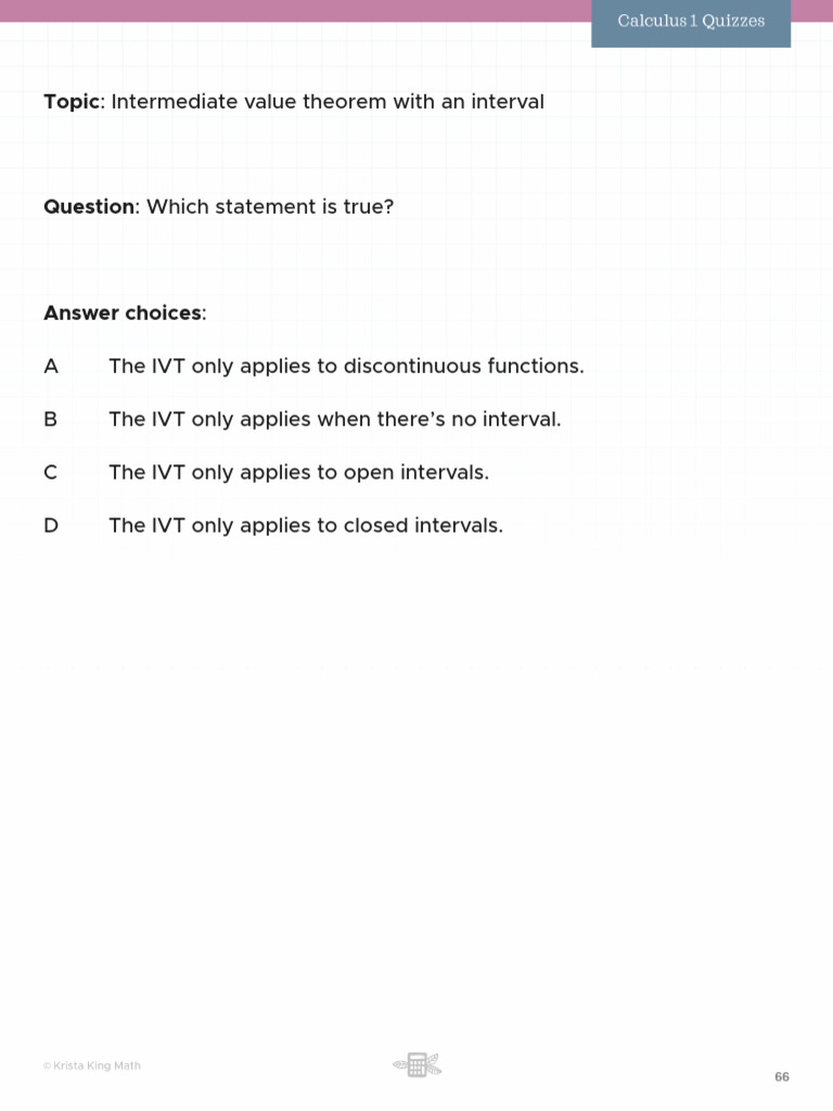 Intermediate Value Theorem With An Interval | PDF | Mathematical Logic ...