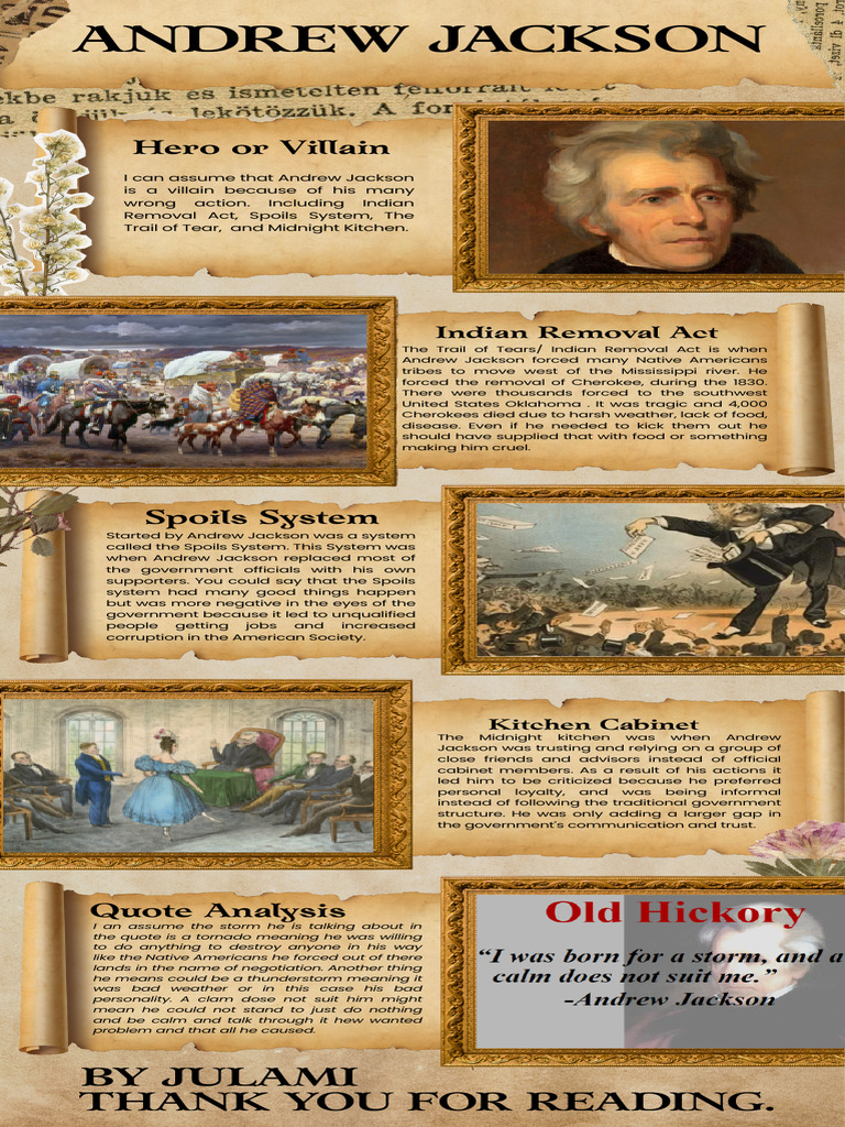 Andrew Jackson Hero or Villain | PDF | Andrew Jackson | Trail Of Tears