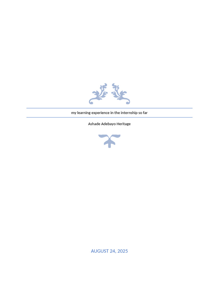 My Learning Experience in The Internship So Far | PDF | Learning ...