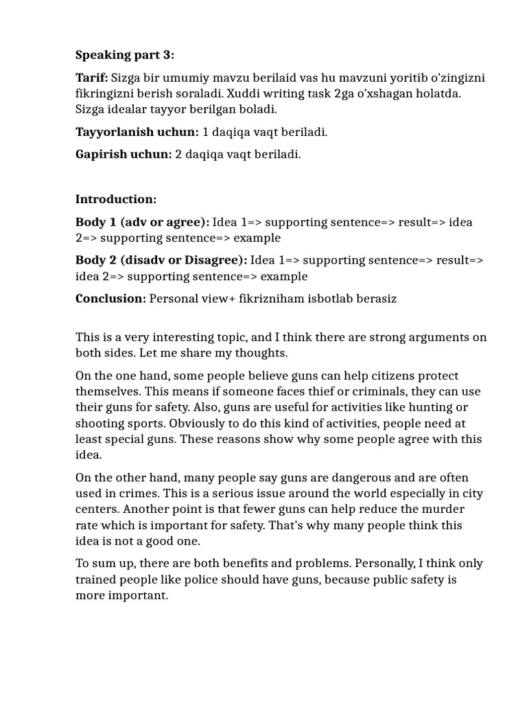 Speaking Part 3 | PDF