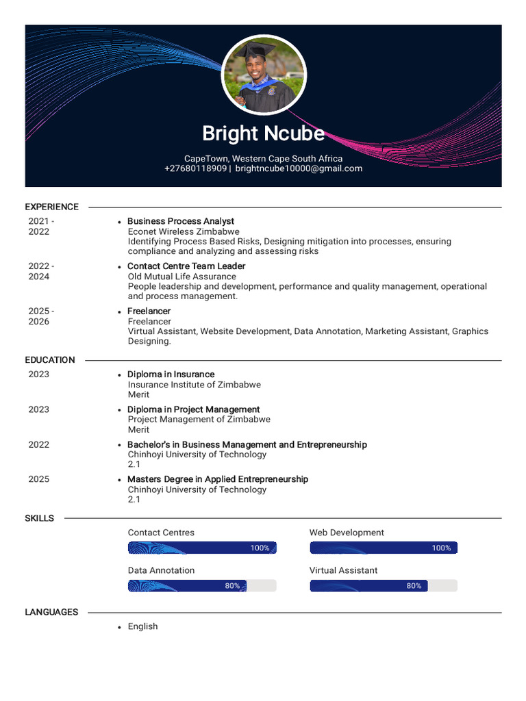 Resume - Bright Ncube | PDF
