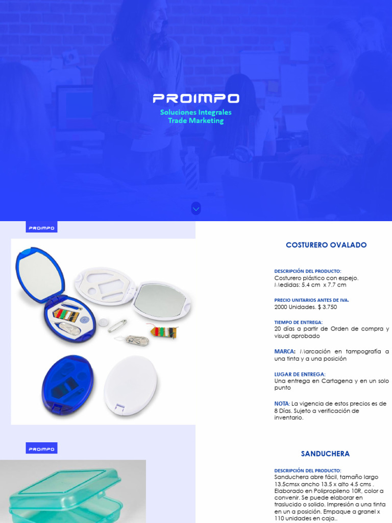 Cotizacion Merchandising Cartera Proimpo | PDF | Materiales | Polímeros ...