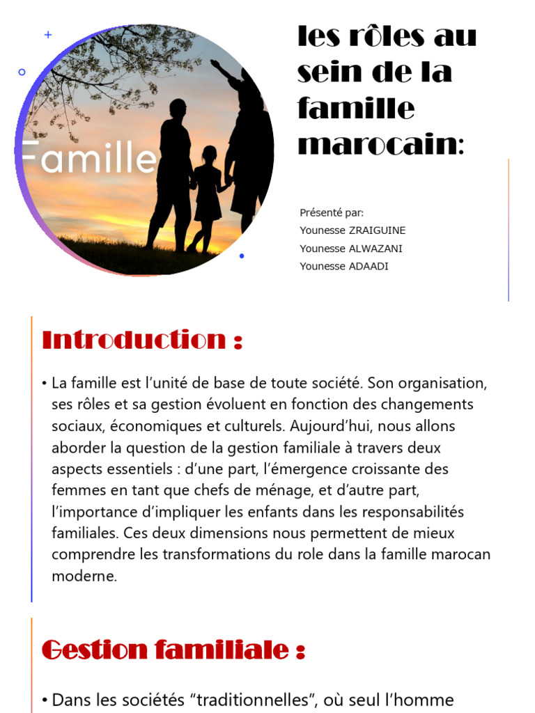 Les Rôles Au Sein de La Famille Marocain | PDF | Sciences comportementales