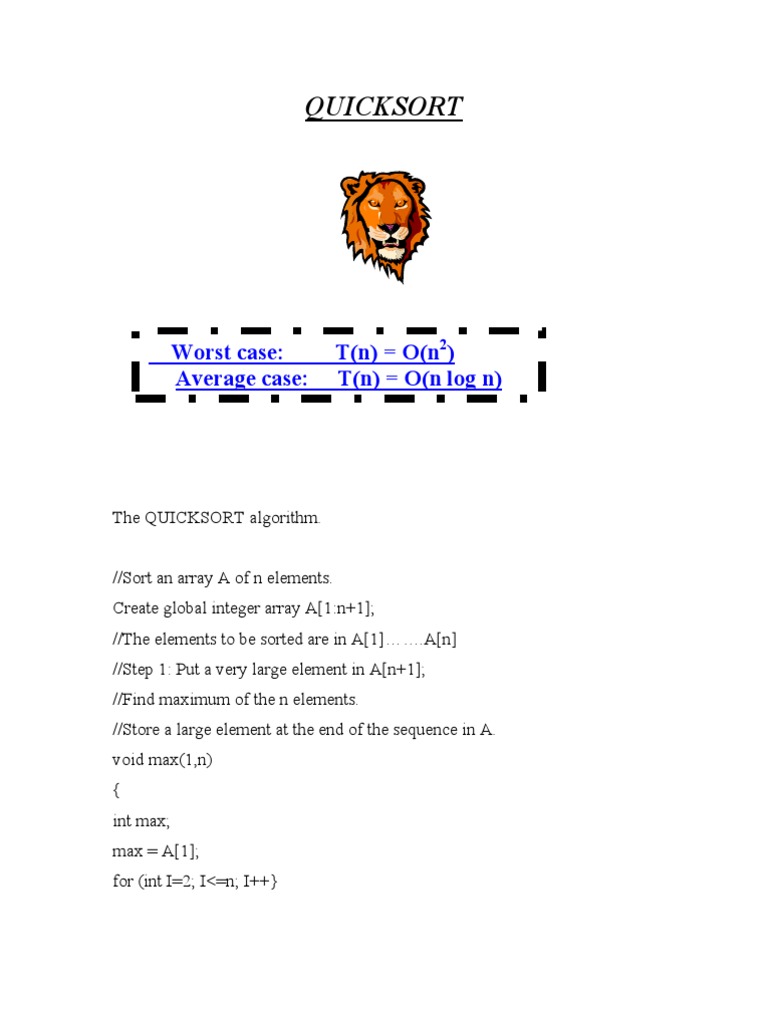 Quick Sort | PDF | Teaching Methods & Materials