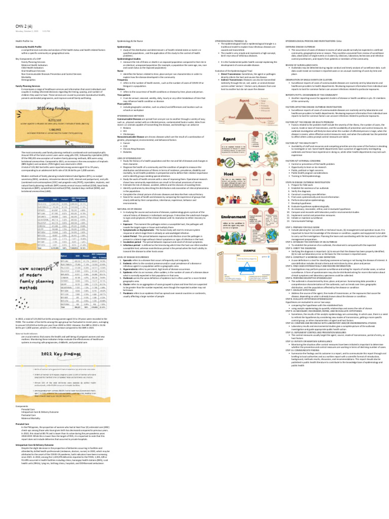 CHN 2 | PDF | Epidemiology | Infection