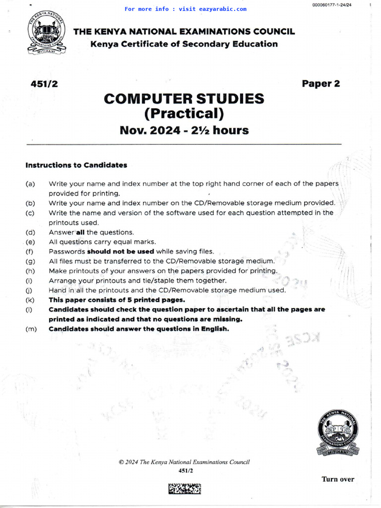 2024 Kcse Comp P2 | PDF