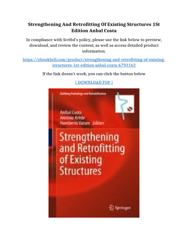 Strengthening and Retrofitting of Existing Structures 1st Edition Anbal ...