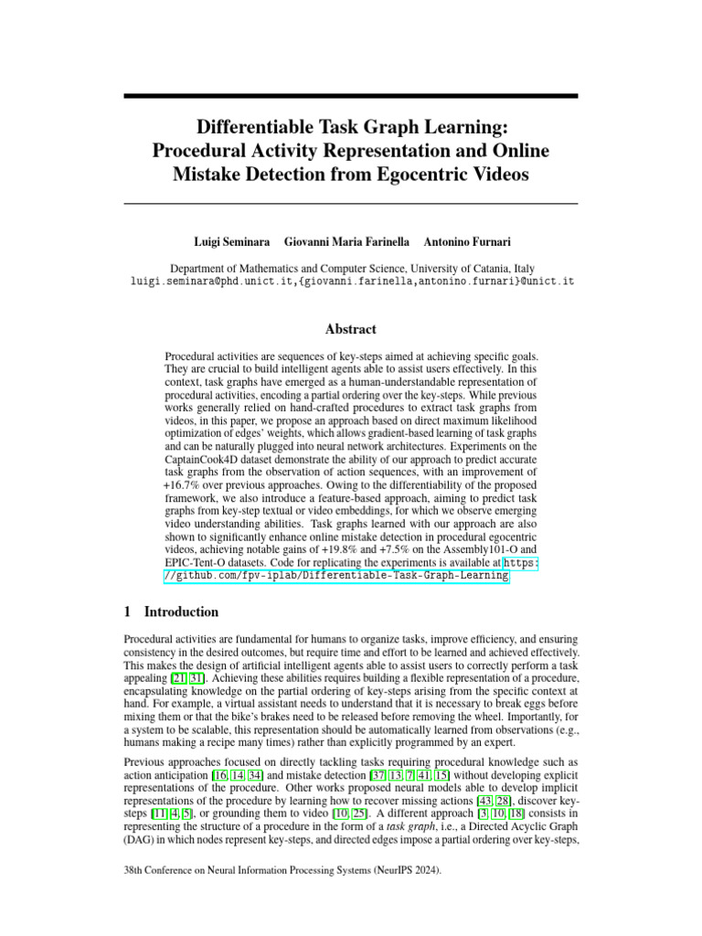Differentiable Task Graph Learning: Procedural Activity Representation ...