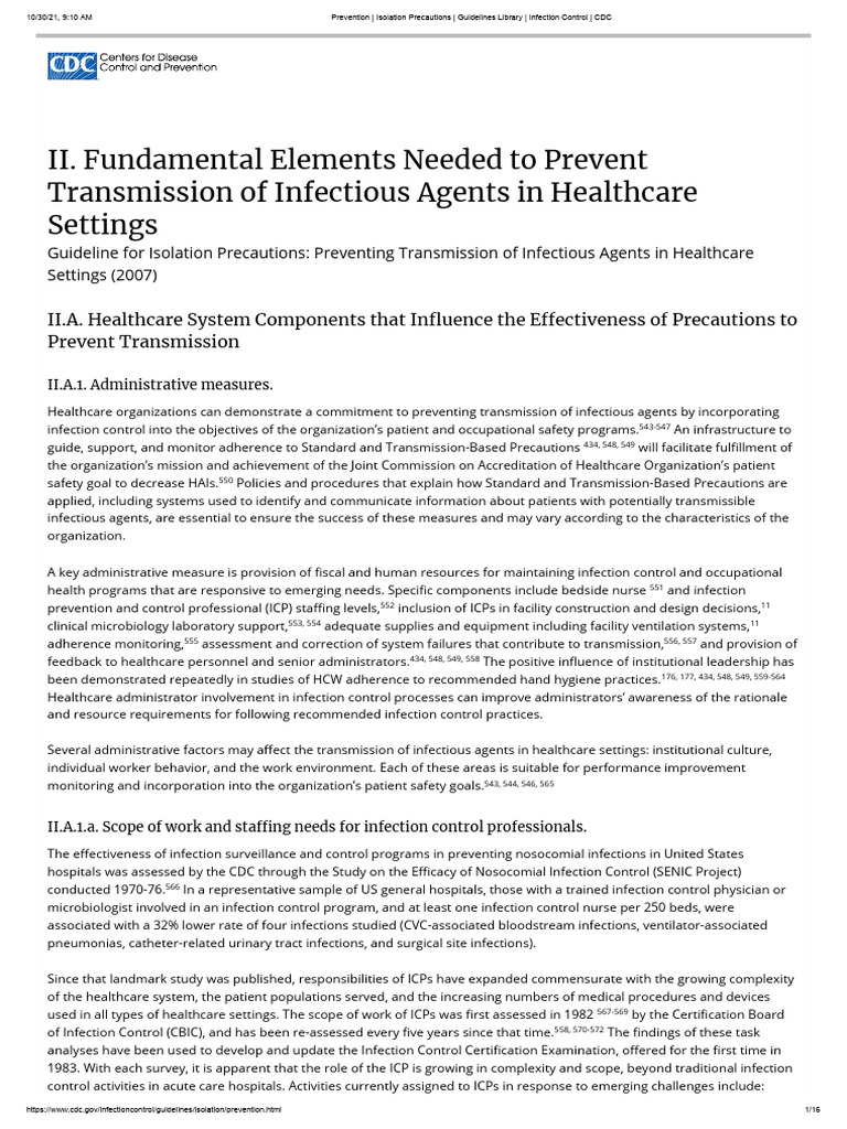 Prevention - Isolation Precautions - Guidelines Library - Infection ...