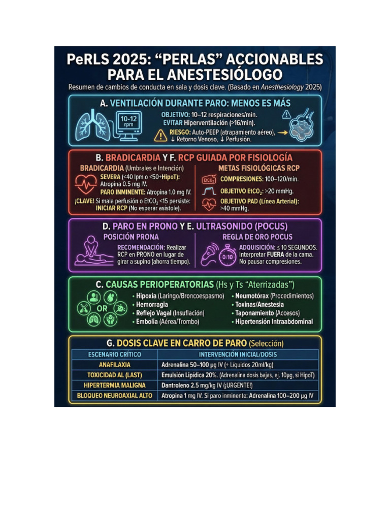 Perls 2025 | PDF | Reanimación cardiopulmonar | Especialidades Medicas