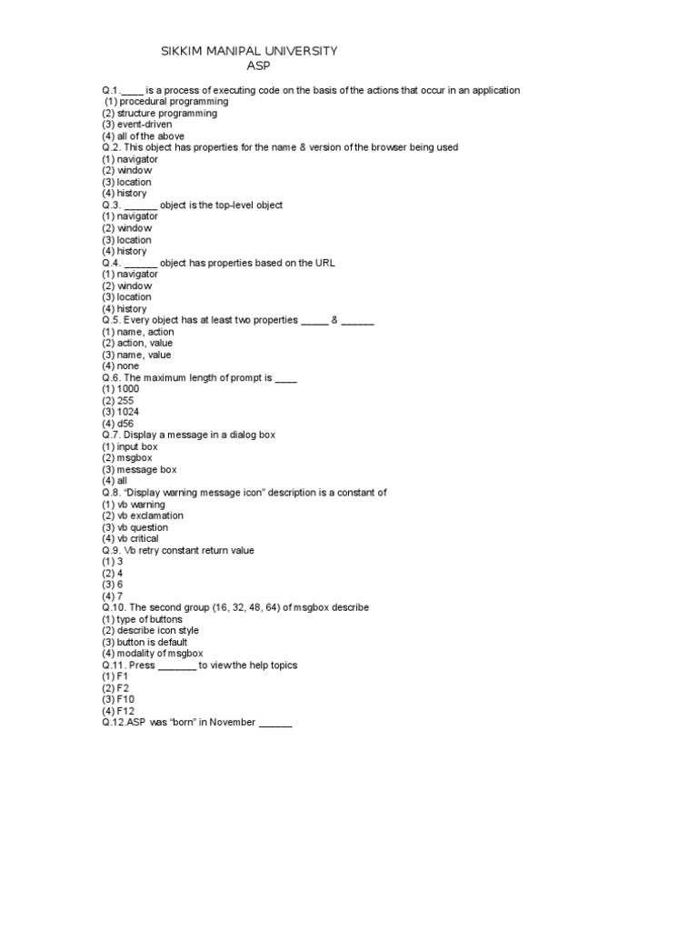 Sample Questions and Answers For All Subjects of MCA SEM 5 SMU | PDF ...