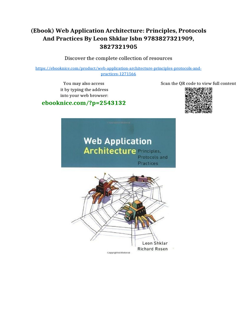 (Ebook) Web Application Architecture: Principles, Protocols and ...