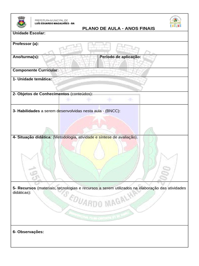 Plano de Aula - 2026 | PDF