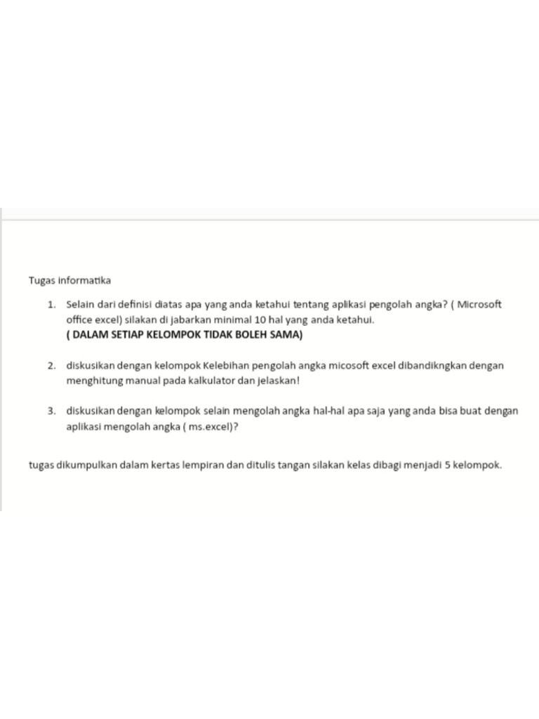 Tugas Informatika Excel | PDF