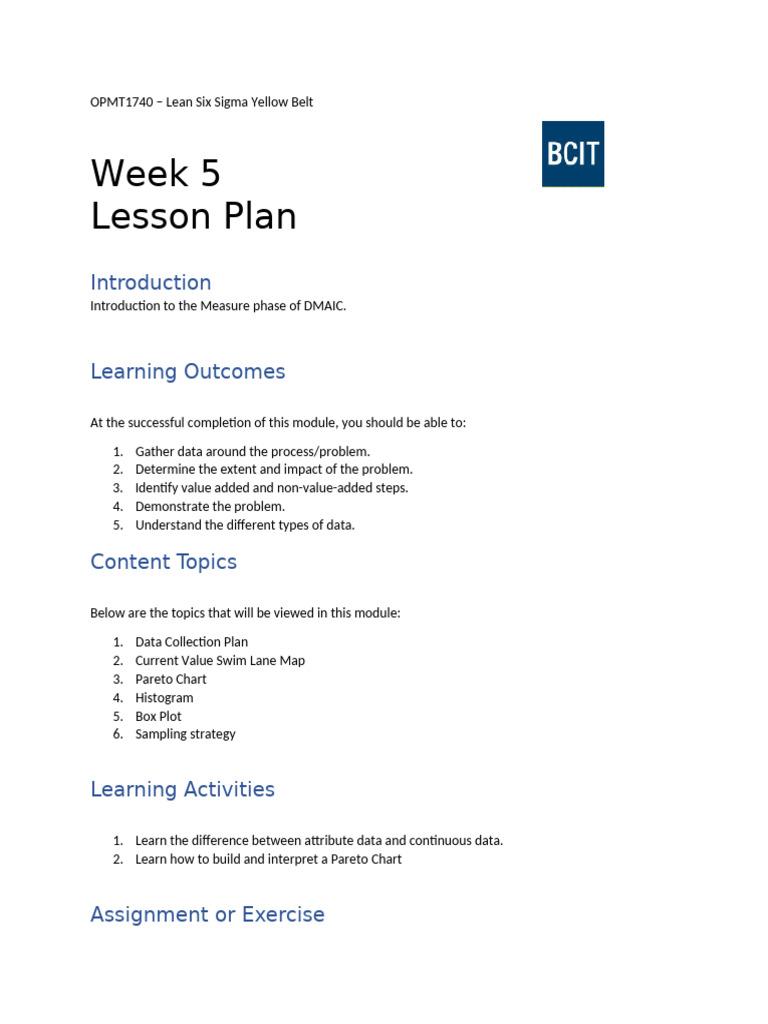 Lesson Plan Week 5 | PDF