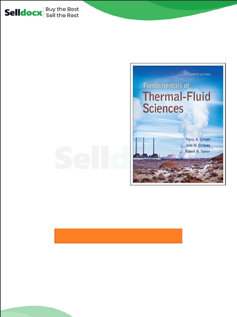 Solution Manual For Fundamentals of Thermal Fluid Sciences 4th Edition ...