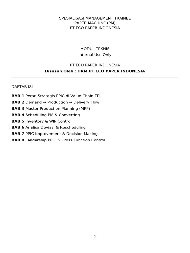 Modul MT Ppic PT Epi | PDF