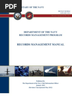 Download DEPARTMENT OF THE NAVY RECORDS MANAGEMENT PROGRAM RECORDS MANAGEMENT MANUAL by FedScoop SN100827806 doc pdf