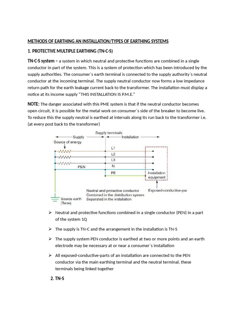 Methods of Earthing An Installation | PDF | Power (Physics ...