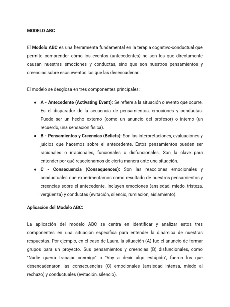 01 Modelo ABC | PDF | Las emociones | Comportamiento