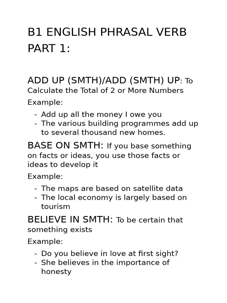 b1 English Phrasal Verb | PDF
