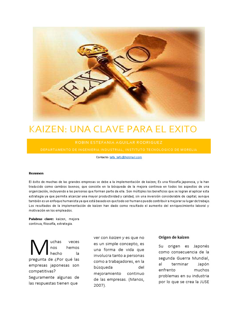 Kaizen Una Clave para El Exito | PDF | Business | Economias