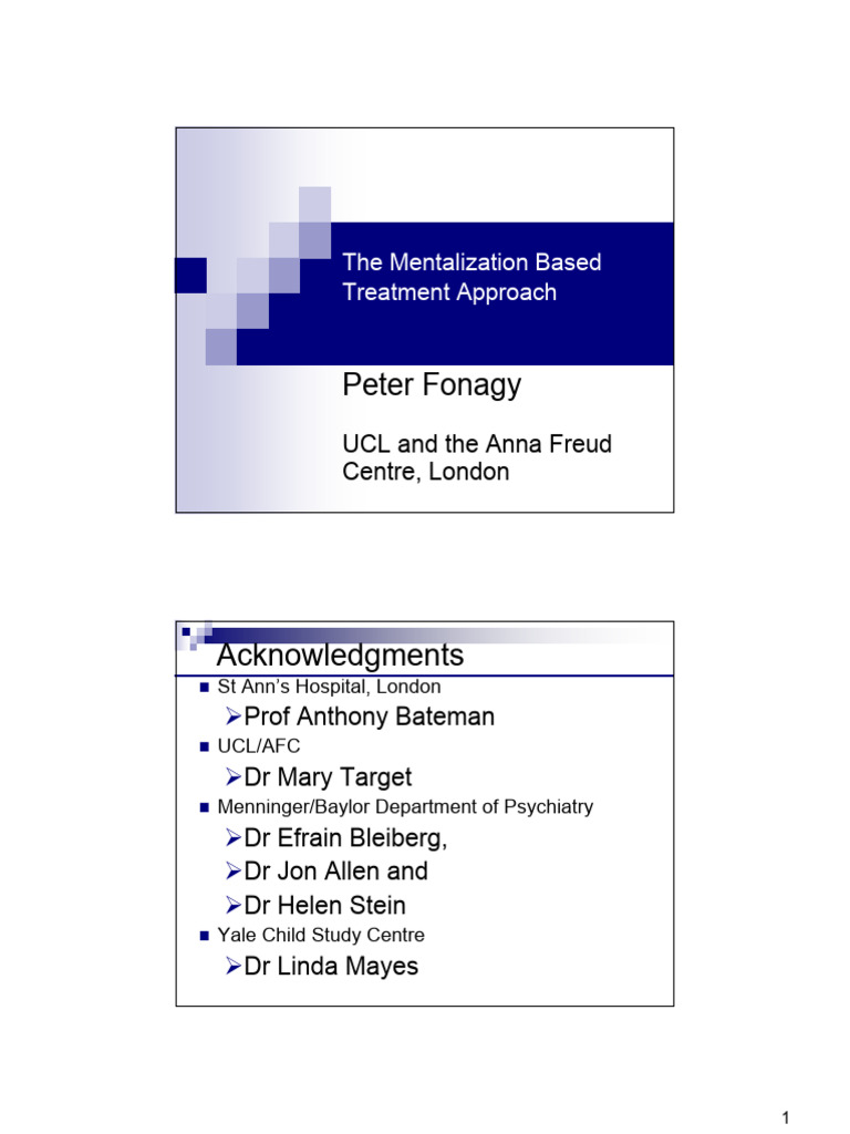 Slides DR Fonagy | PDF | Borderline Personality Disorder | Prefrontal ...