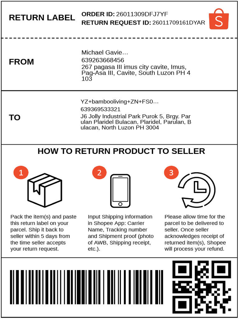 Return Label Shopee | PDF