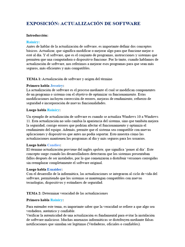 EXP. Actualización de Software | PDF