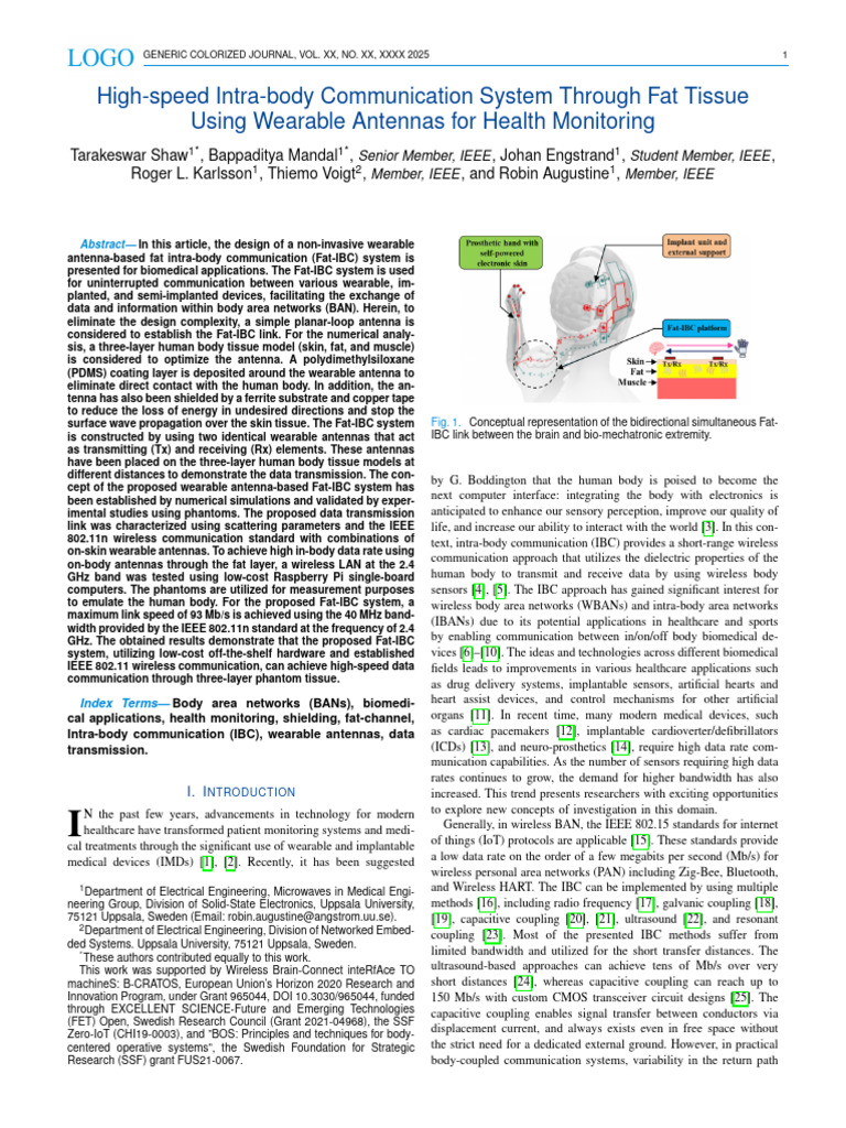 High-Speed Intra-Body Communication System Through Fat Tissue Using ...