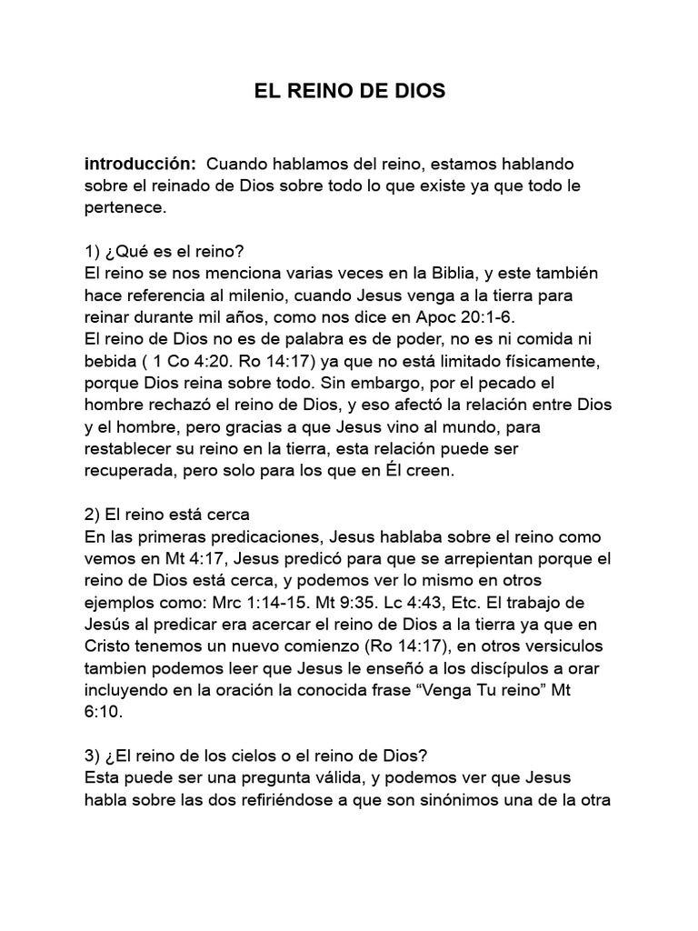 El Reino de Dios | PDF