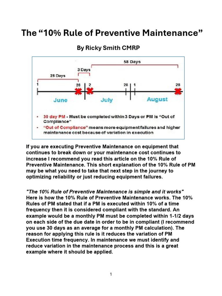 10_ of Preventive Maintenance | PDF | Alcoa