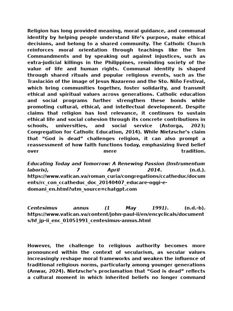 RRL - Citation | PDF | Spirituality | Friedrich Nietzsche