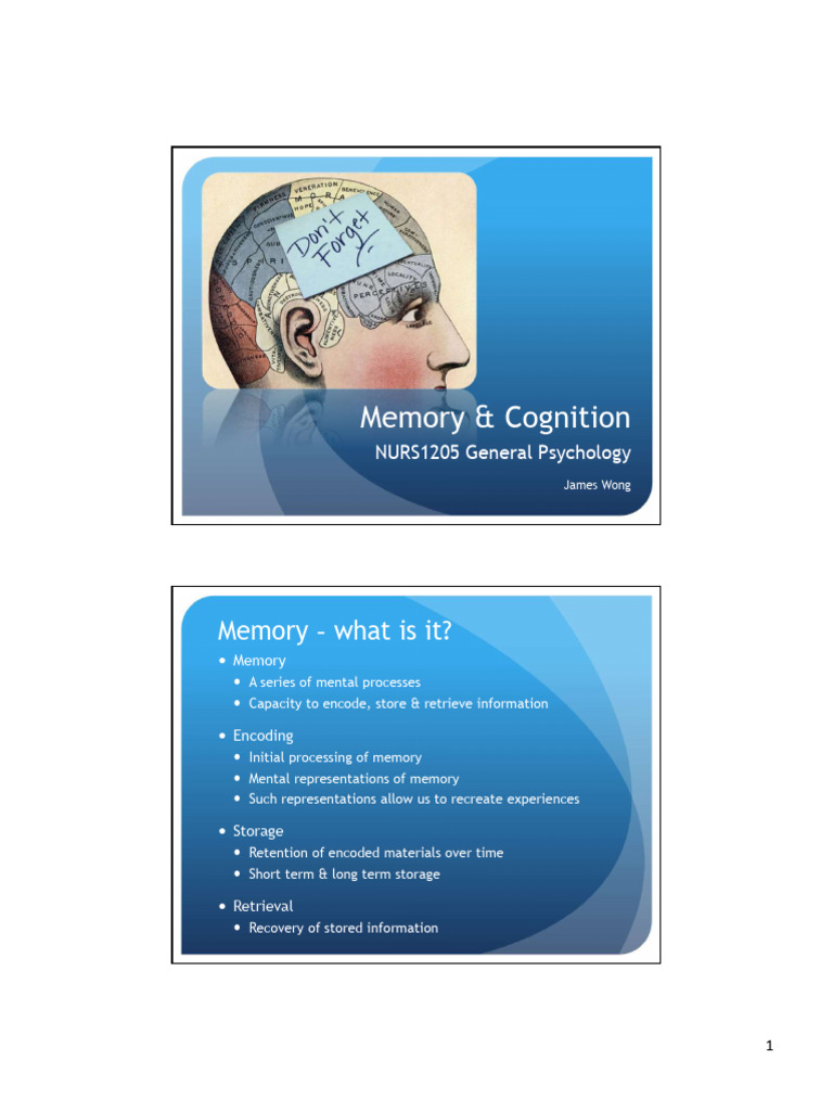 4 Memory Cognition | PDF | Memory | Recall (Memory)