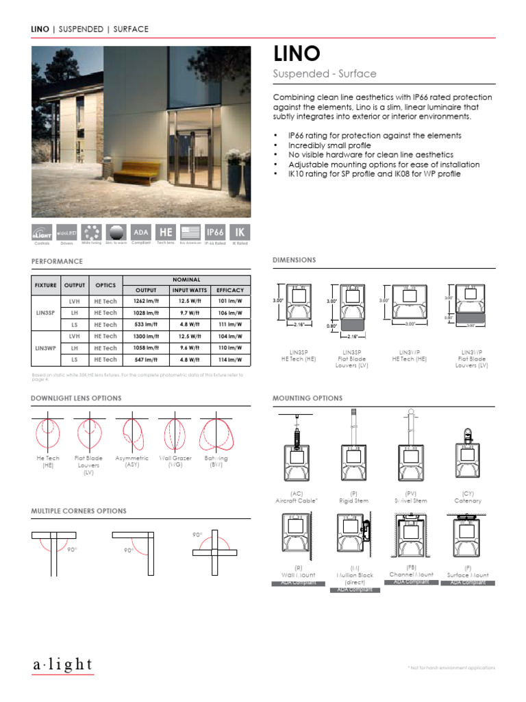 ALIGHT-LIN-SPECSHEET | PDF | Light | Lighting