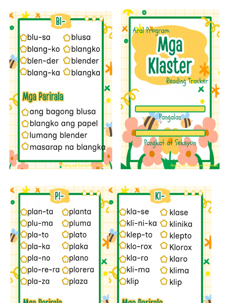 ARAL Reading Tracker Klaster | PDF