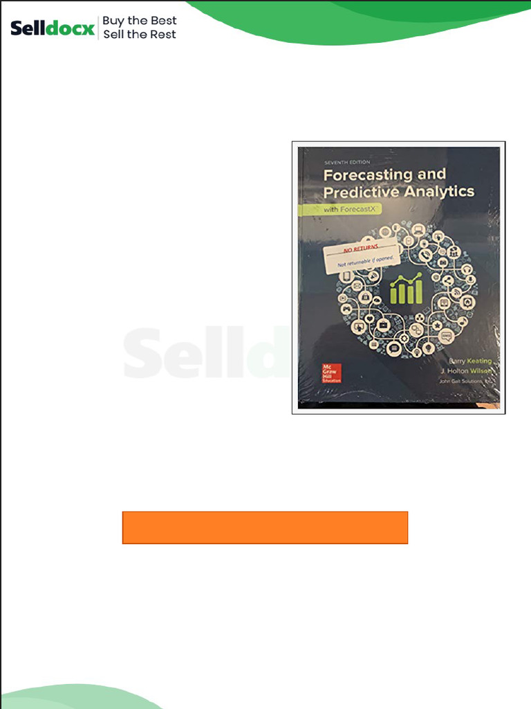 Solution Manual for Forecasting and Predictive Analytics With Forecast ...