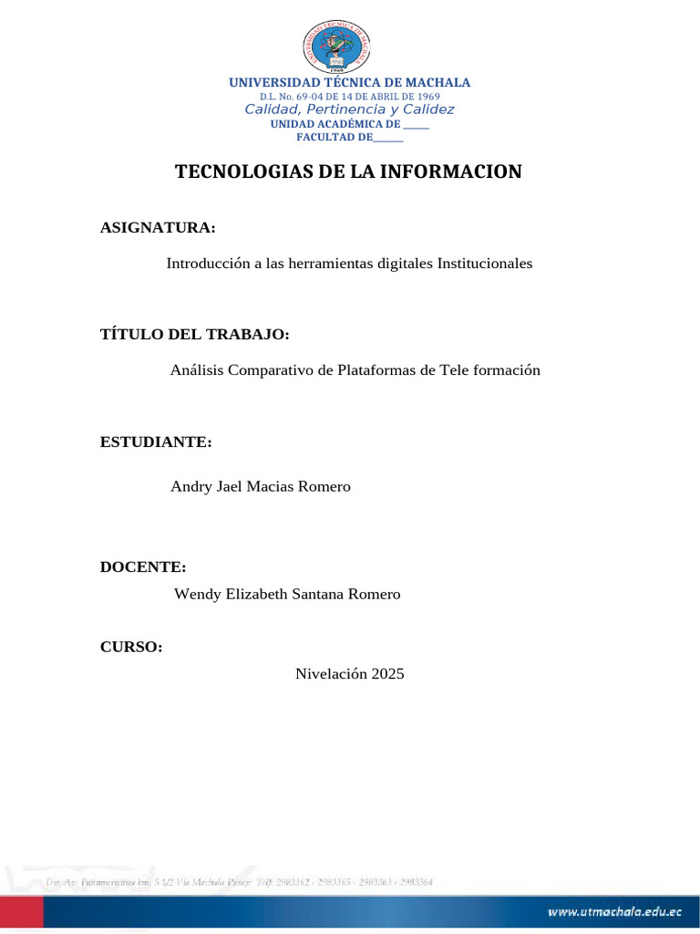 Formato de Caratula Andry | PDF
