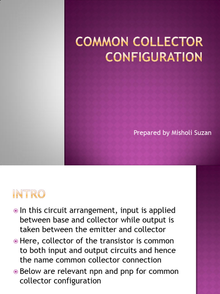Common Collector Configuration-L4 | PDF