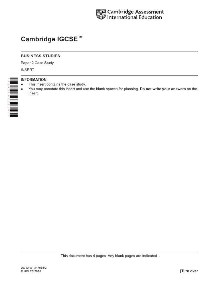 IG 2 Paper 2 INSERT | PDF | Business | Economies