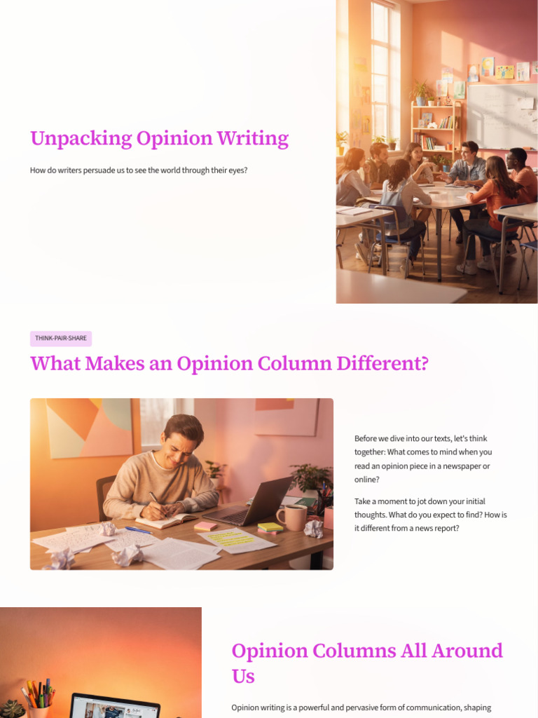 Unpacking Opinion Writing | PDF | Critical Thinking | Artificial ...