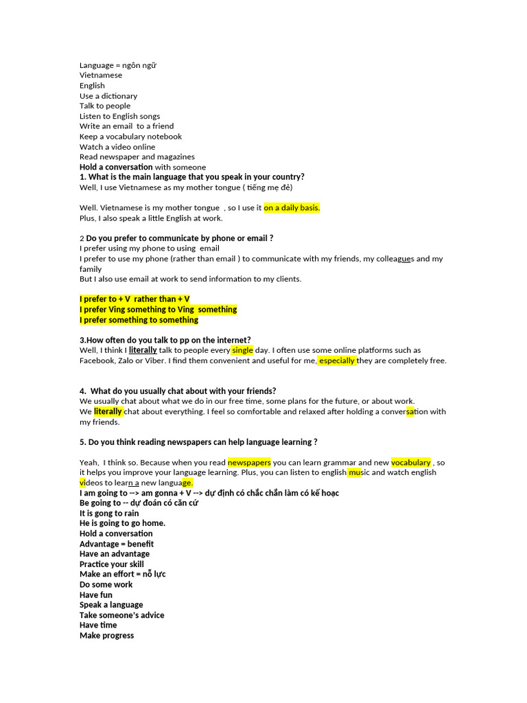 Unit 9 Language Speaking Homework 3.5.3036 | PDF | English Language ...