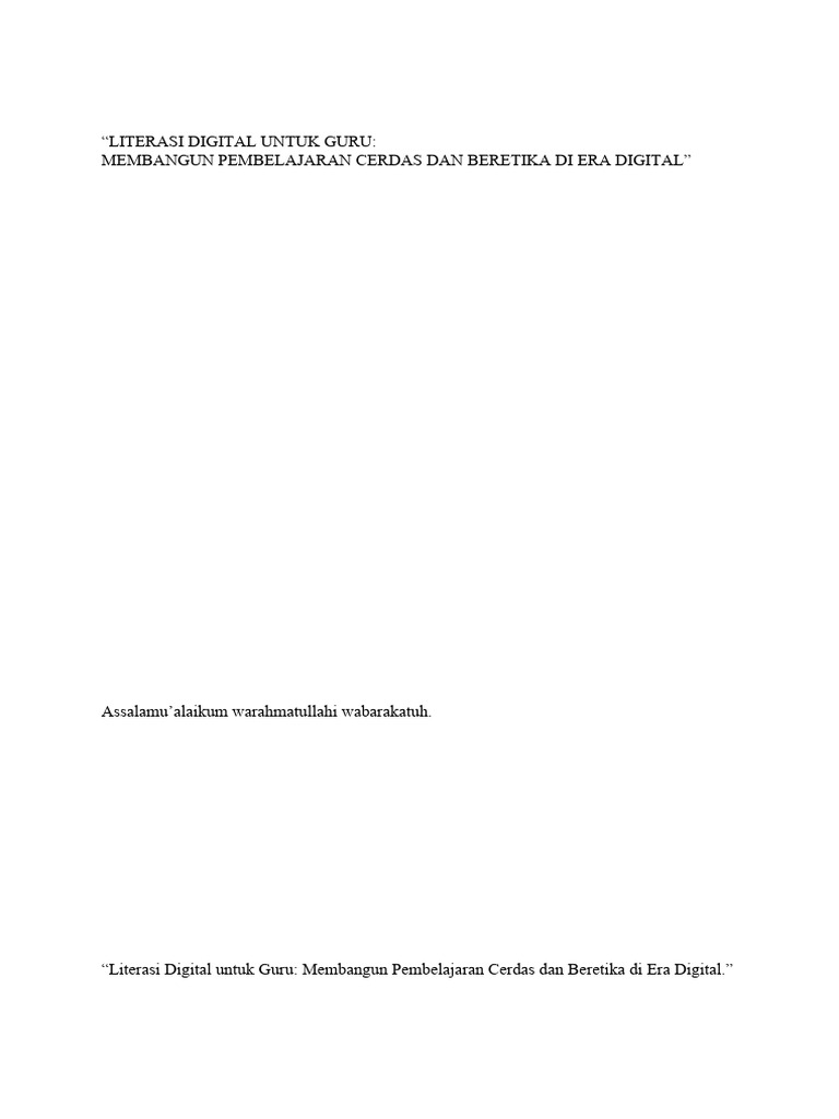 Contoh Script Moderator - Membangun Pembelajaran Cerdas Dan Beretika Di ...