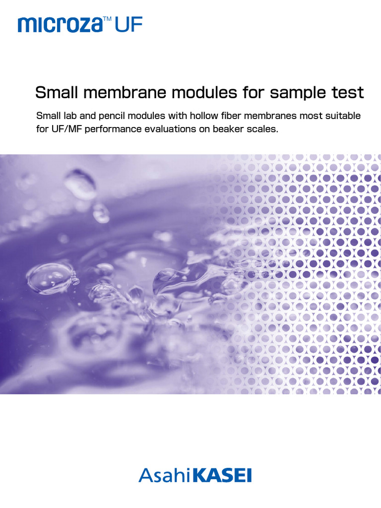 Microza Pensil Lab Scale Asahi Kasei | PDF | Membrane | Physical Sciences