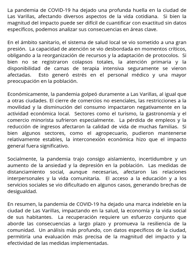 La Pandemia Del COVID-19 Ha Generado Un Impacto Profundo y ...