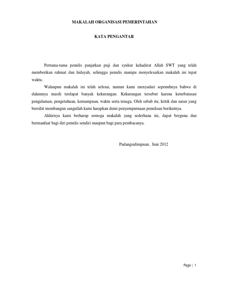 Makalah Organisasi Pemerintahan