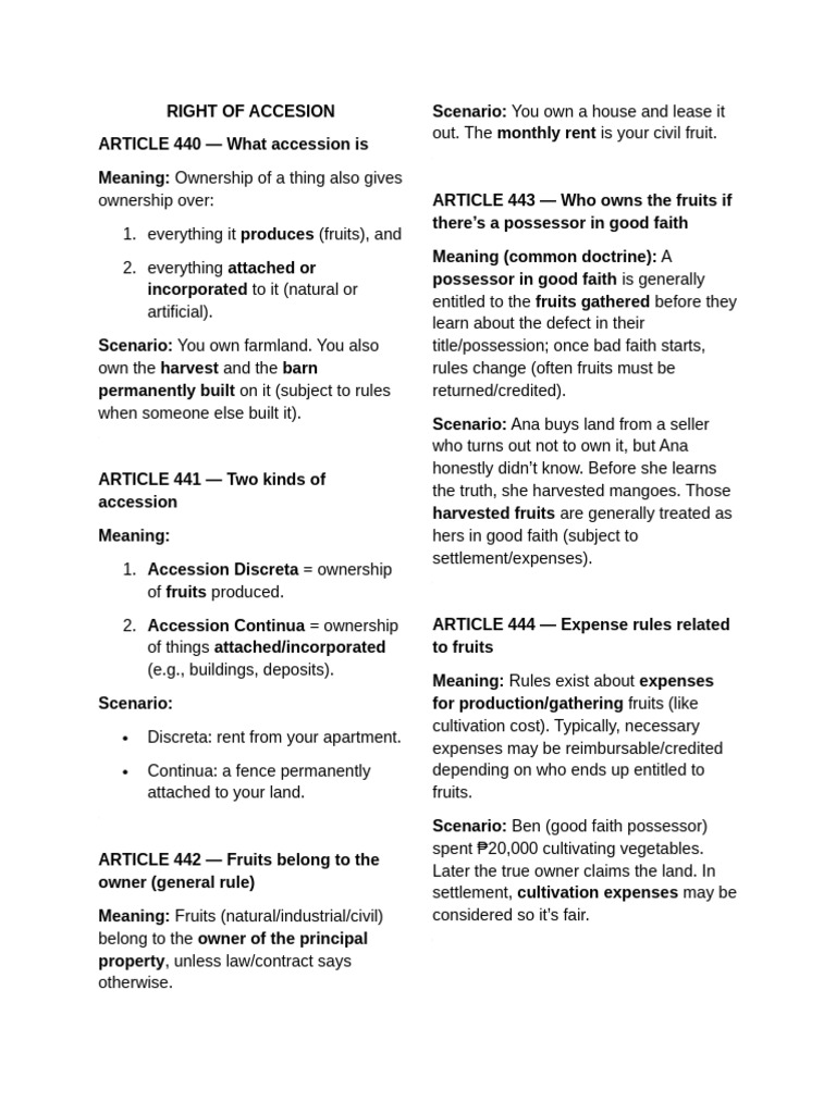 Right of Accesion - Jim Notes | PDF | River | Ownership