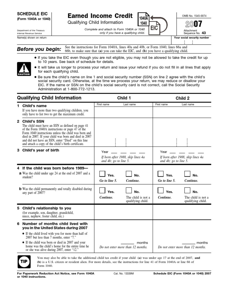 Worksheets 1040 Eic Worksheet form 1040 schedule eic images example ideas irs worksheet image collections example