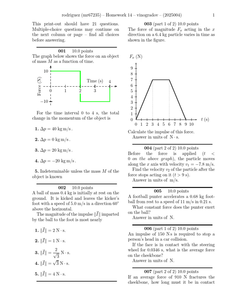 Homework 14 Problems | PDF