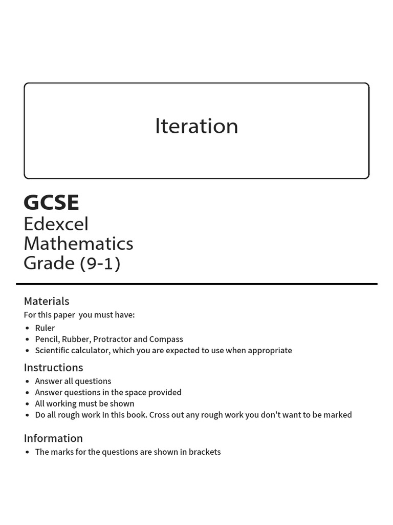 GCSE Iteration Solutions | PDF | Mathematical Objects | Applied Mathematics